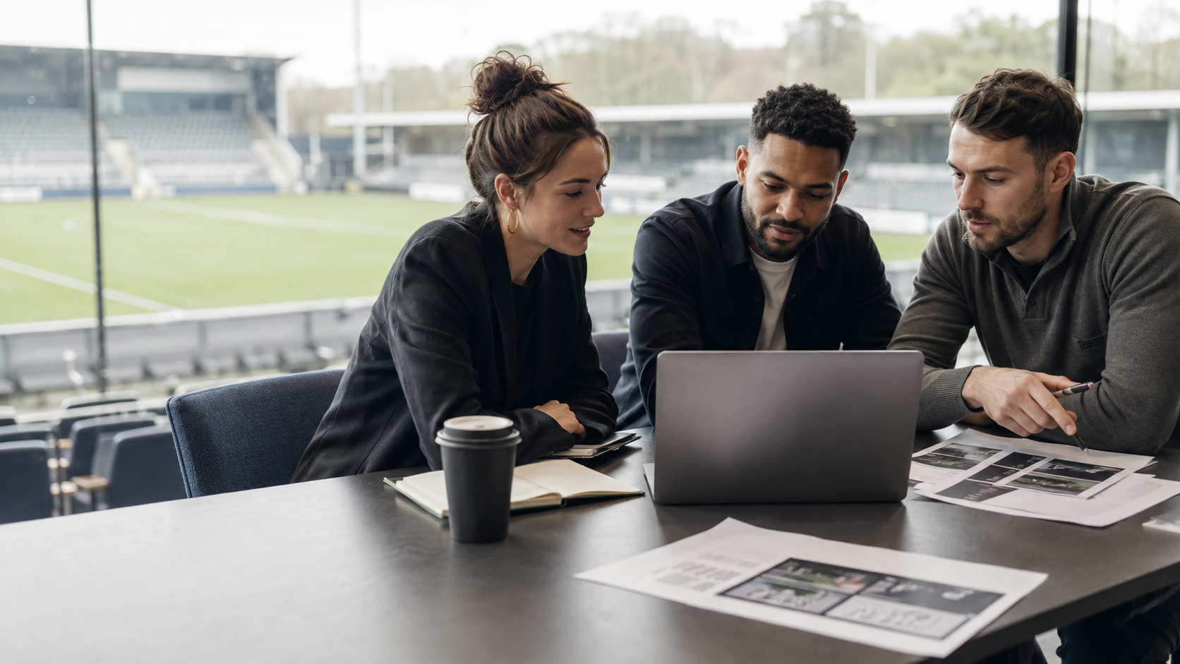 Football club media and commercial teams collaborating on a digital growth strategy.