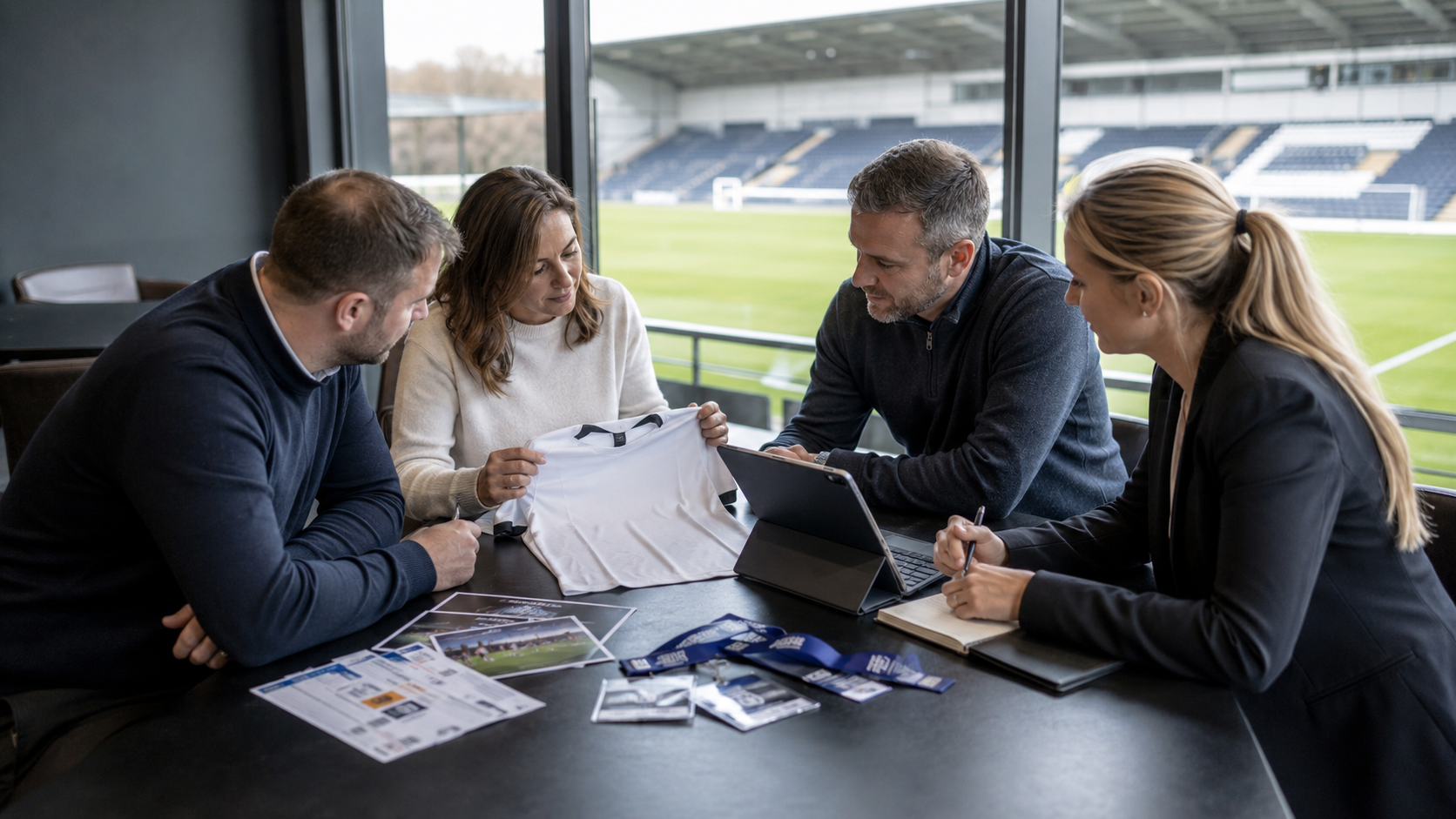Football club departments collaborating on a coordinated commercial and supporter campaign.