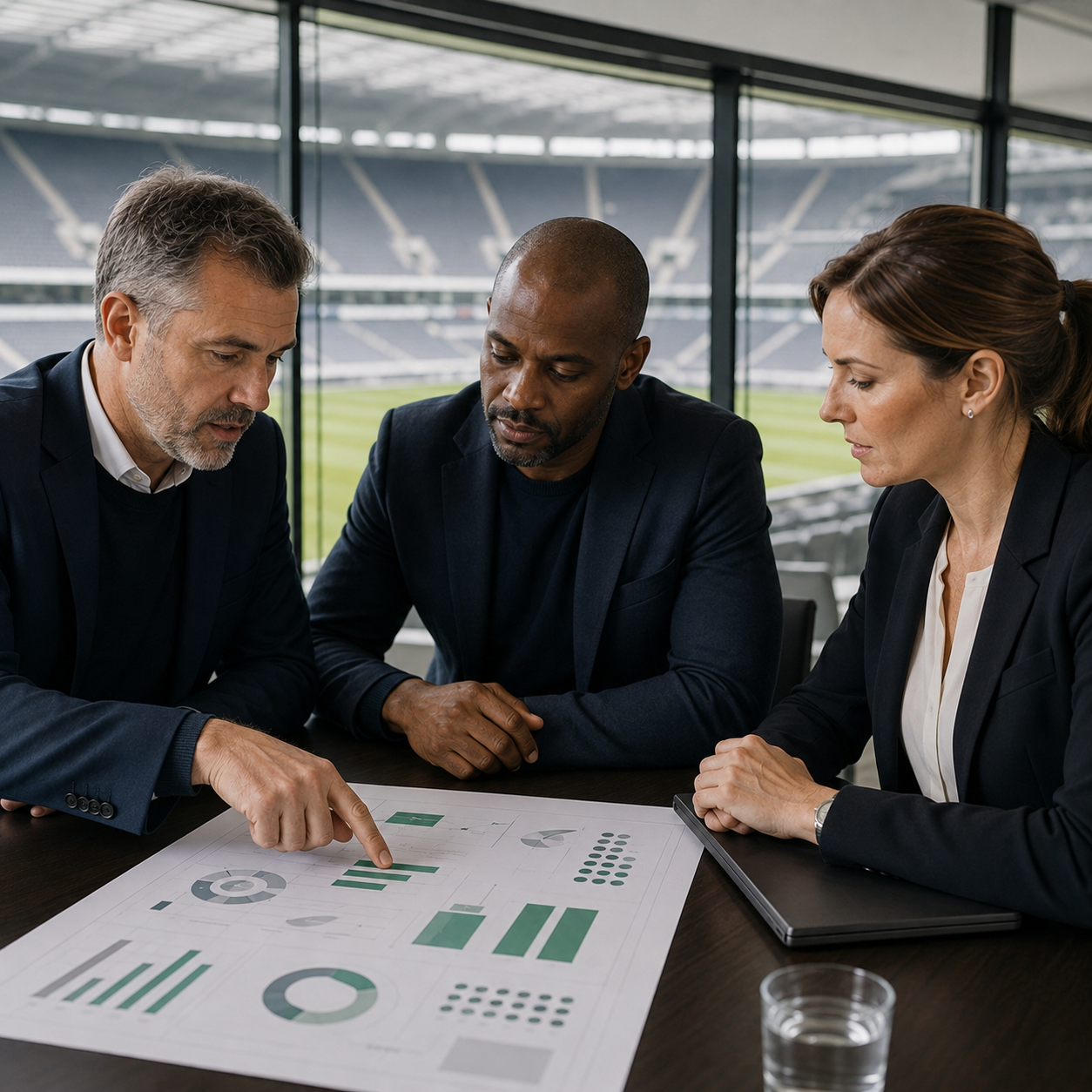 Football club leadership team developing a club-wide growth strategy.