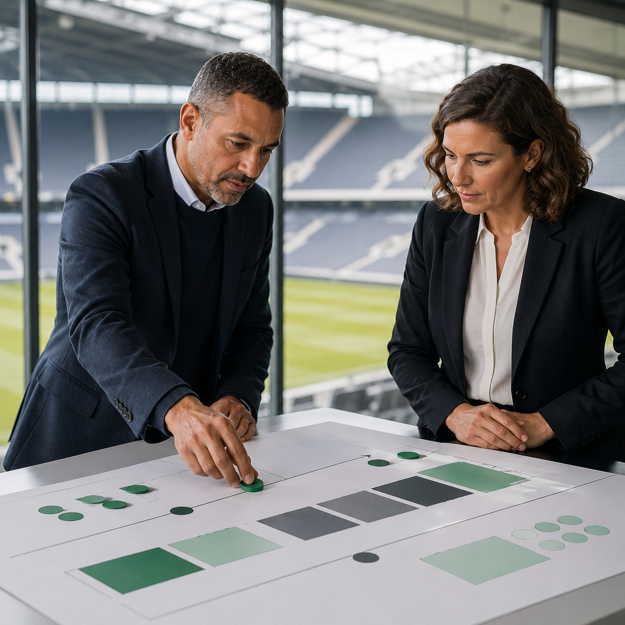 Football club leaders setting priorities for a club-wide growth strategy.