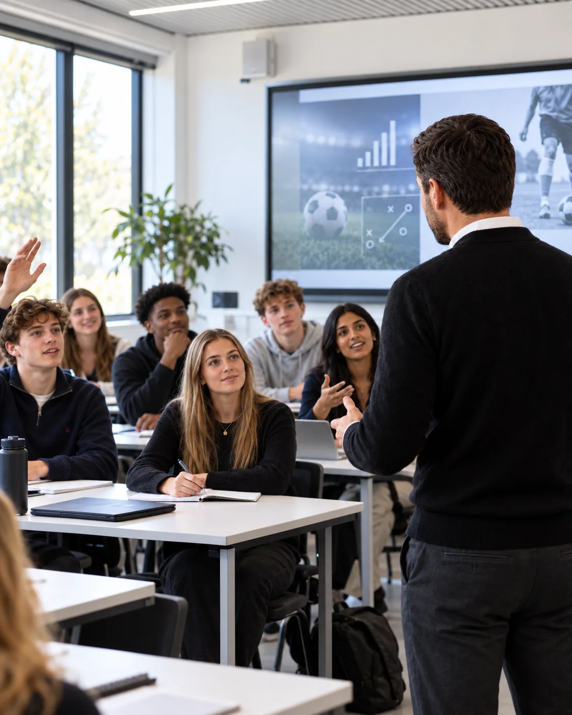 Football Growth Education presentation with sixth form students